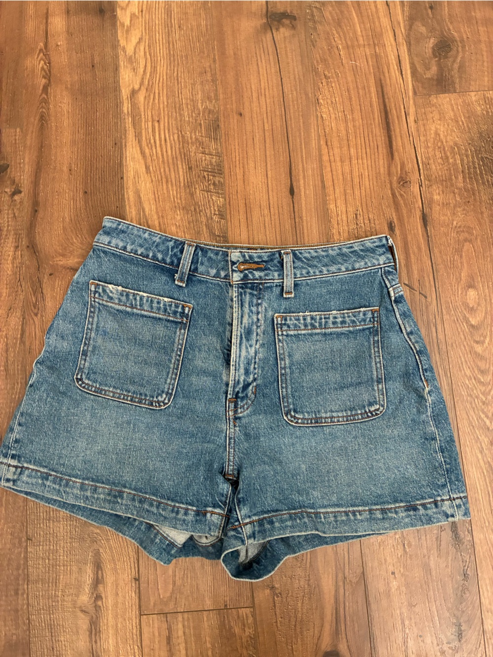 Madewell Blue Denim High-Rise Utility Shorts